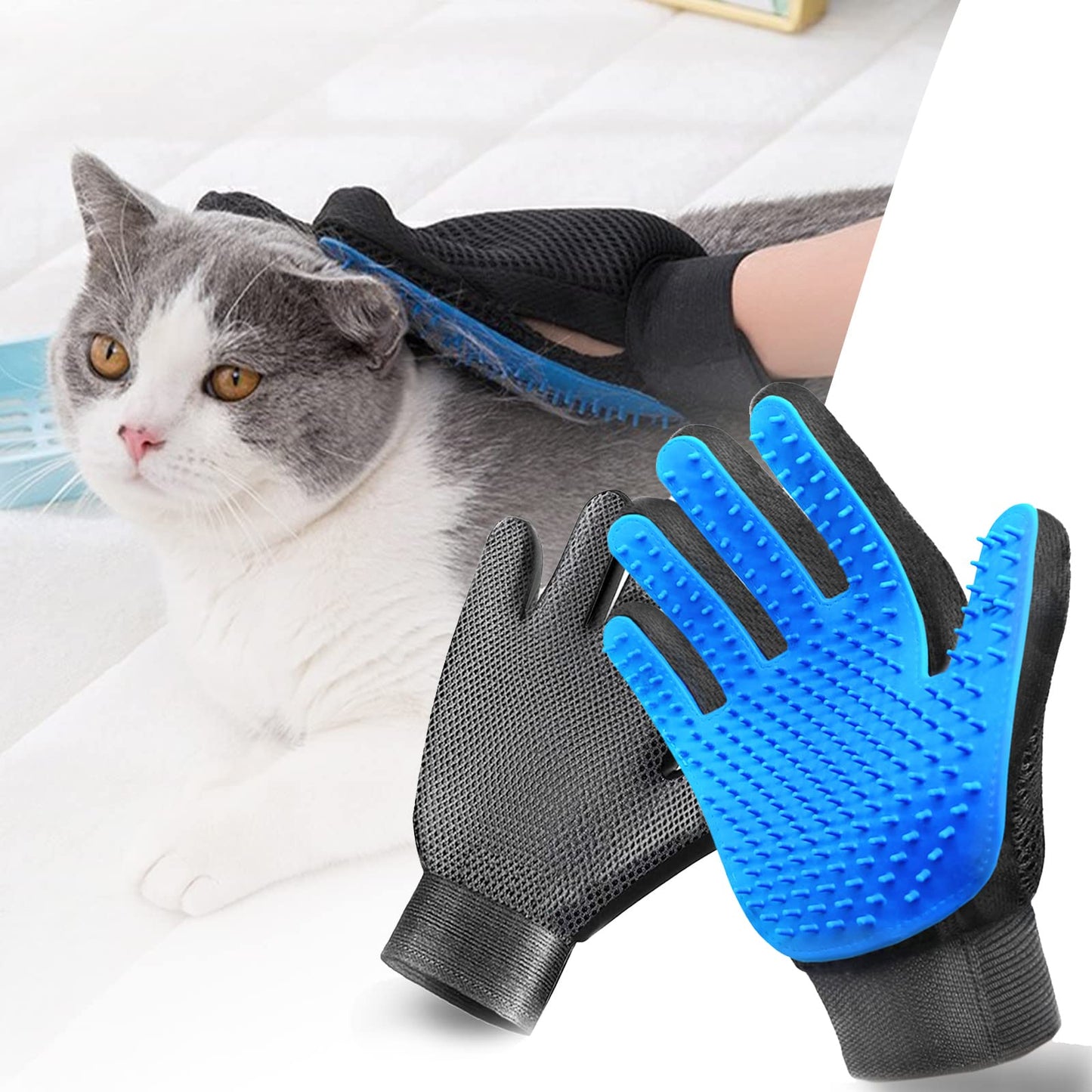 premium pet hair grooming glove